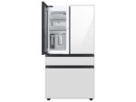 Bespoke 23 cu. ft. 4-Door French Door Smart Refrigerator with Beverage Center in White Glass, Counter Depth