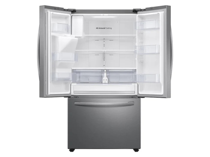 35.75 in. W 26.5 cu. ft. 3-Door Family Hub French Door Smart Refrigerator in Fingerprint Resistant Stainless Steel