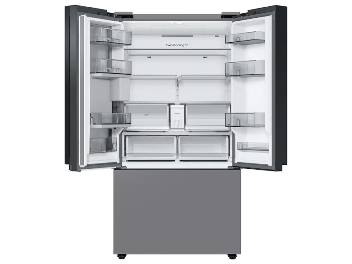 Bespoke 30 cu. ft. 3-Door French Door Smart Refrigerator with Beverage Center in Stainless Steel, Standard Depth
