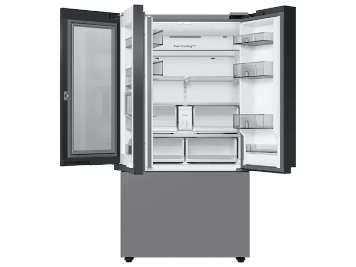 Bespoke 30 cu. ft. 3-Door French Door Smart Refrigerator with Beverage Center in Stainless Steel, Standard Depth