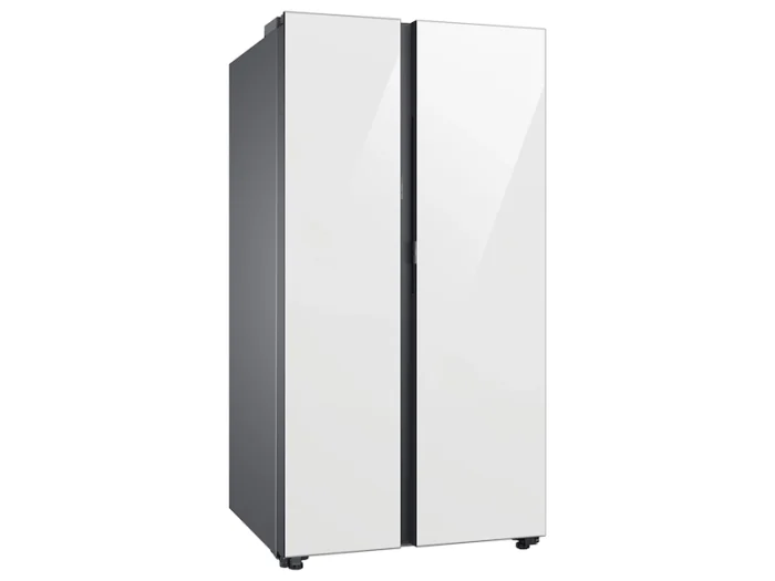 Bespoke 36 in. W 28.0 cu. ft. Side by Side Refrigerator in White with Beverage Center Standard Depth
