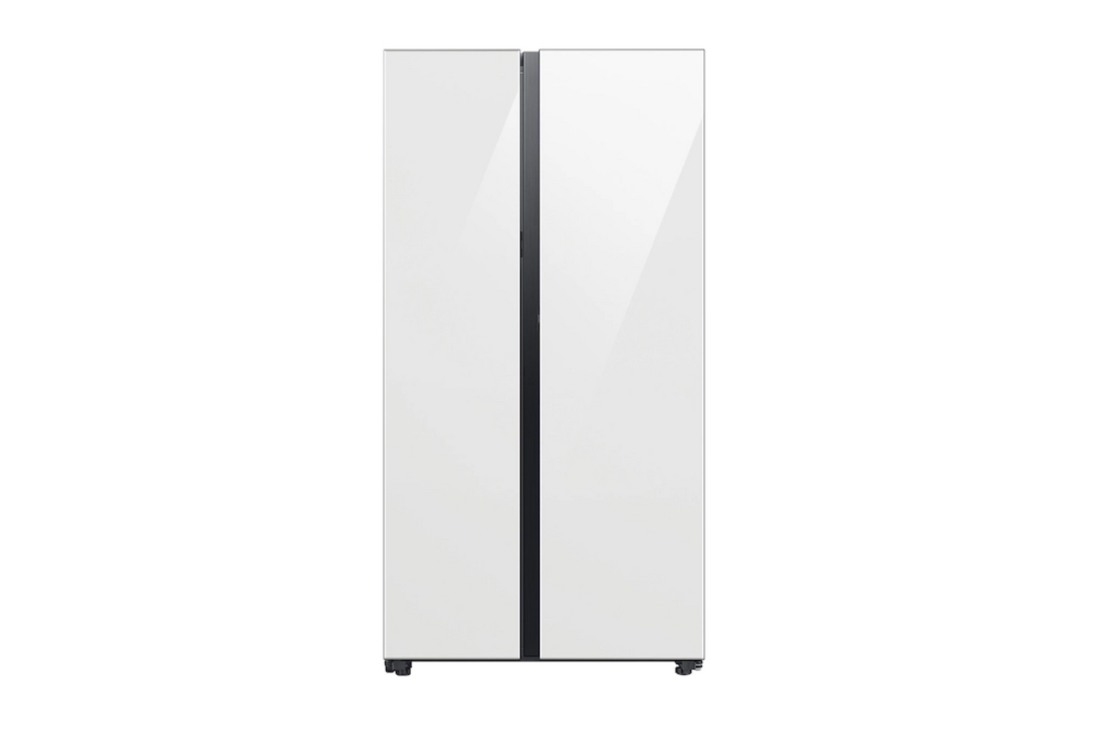 Bespoke 36 in. W 28.0 cu. ft. Side by Side Refrigerator in White with Beverage Center Standard Depth
