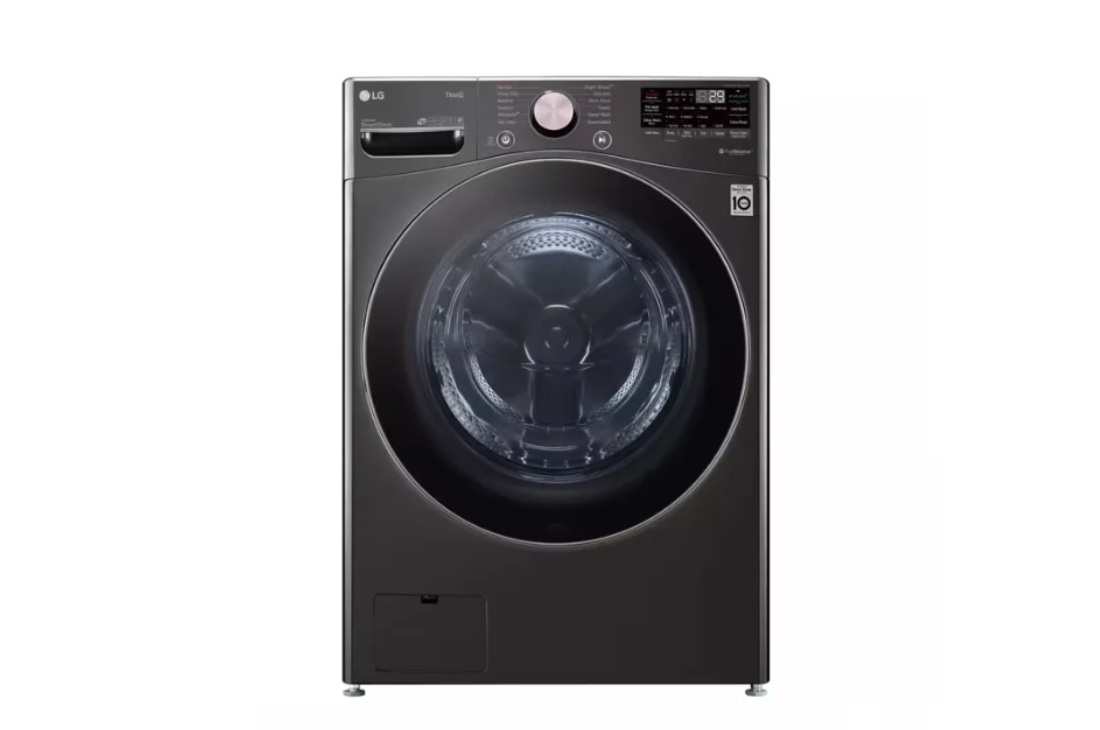 4.5 Cu. Ft. Stackable SMART Front Load Washer in Black Steel with Steam and TurboWash360 Technology