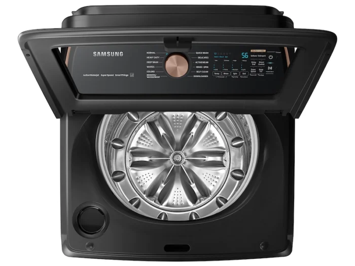 5.5 cu. ft. Smart High-Efficiency Top Load Washer with Impeller and Auto Dispense System in Brushed Black, ENERGY STAR