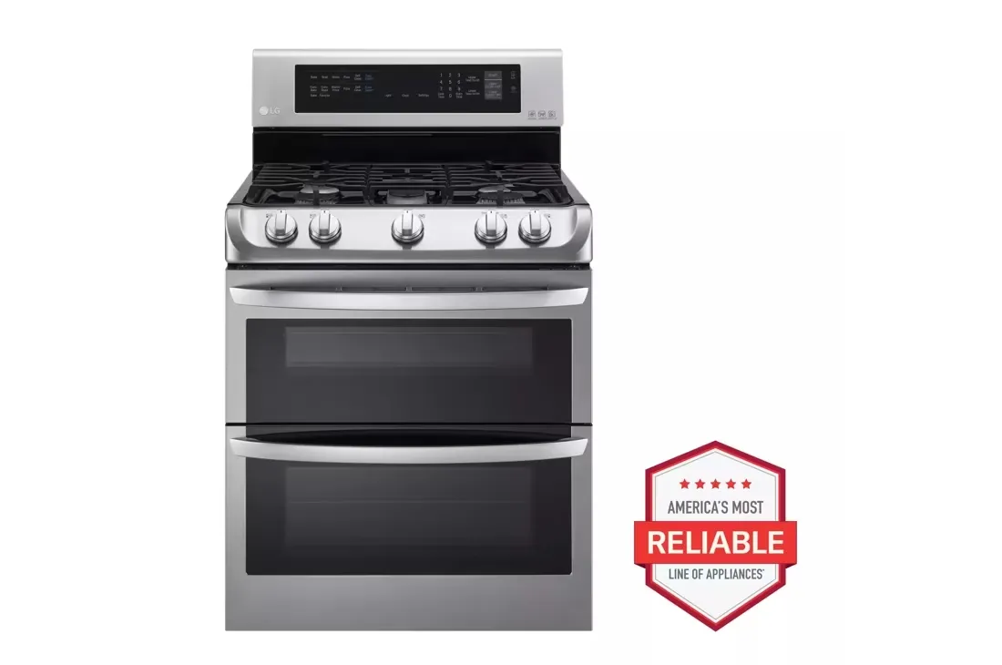 6.9 cu. ft. Double Oven Gas Range with ProBake Convection Oven, Self Clean and EasyClean in Stainless Steel