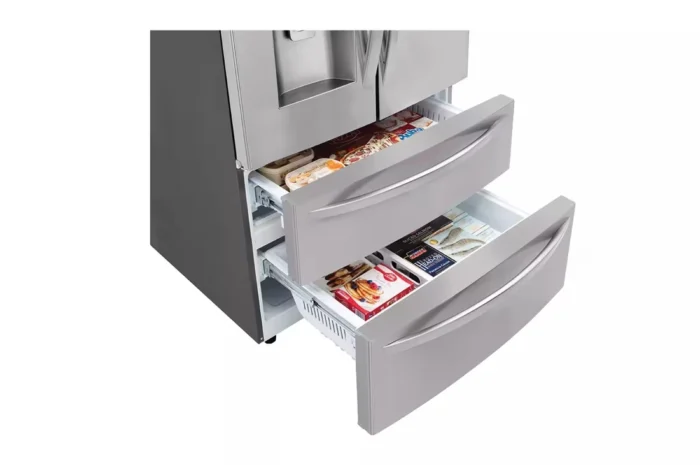 28 cu. ft. 4-Door French Door Smart Refrigerator with Ice and Water Dispenser in PrintProof Stainless Steel