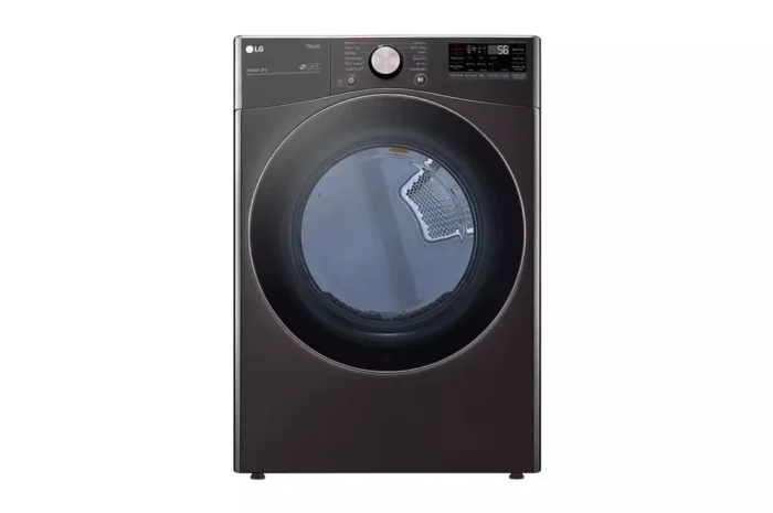 7.4 Cu. Ft. Vented SMART Stackable Gas Dryer in Black Steel with TurboSteam and Sensor Dry Technology