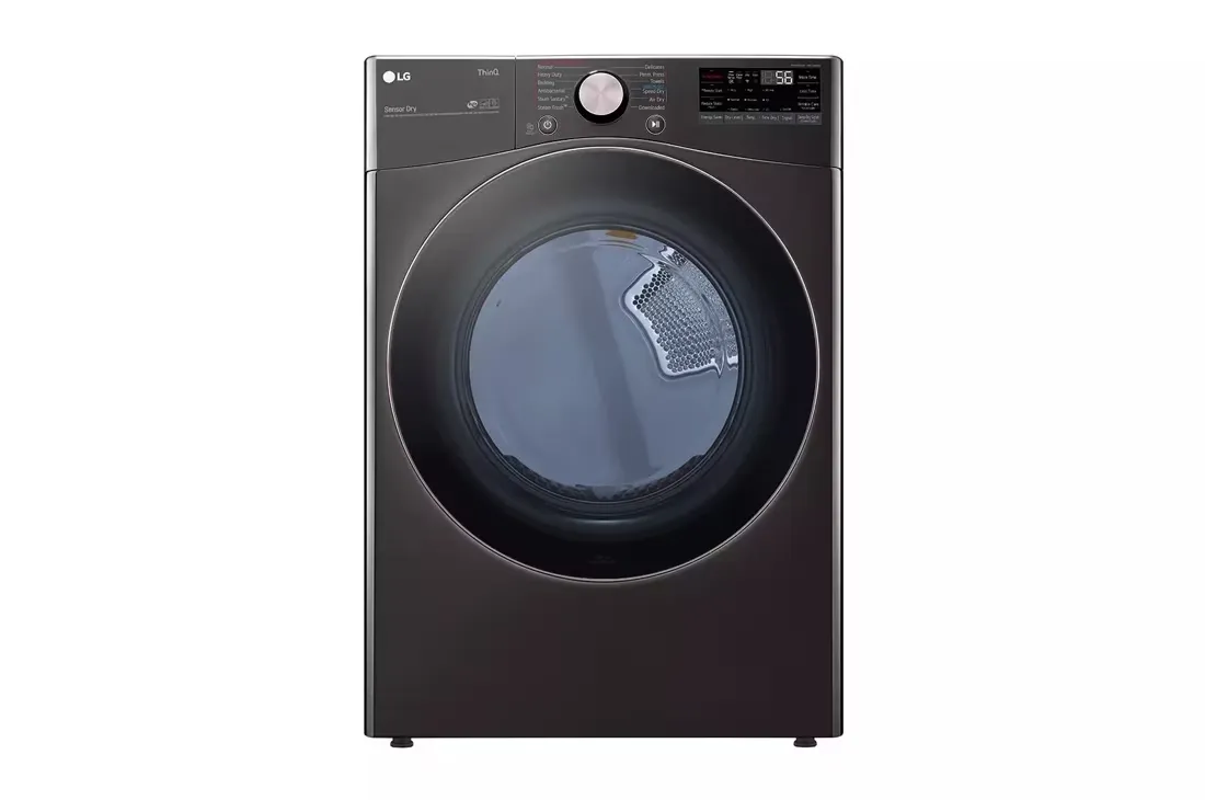 7.4 Cu. Ft. Vented SMART Stackable Gas Dryer in Black Steel with TurboSteam and Sensor Dry Technology