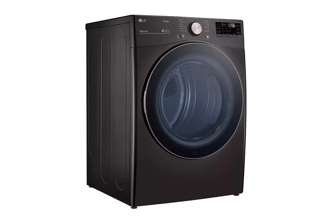7.4 Cu. Ft. Vented SMART Stackable Gas Dryer in Black Steel with TurboSteam and Sensor Dry Technology