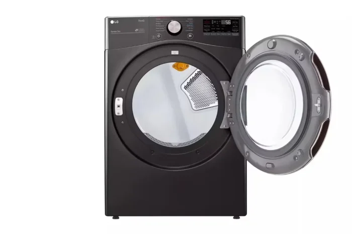 7.4 Cu. Ft. Vented SMART Stackable Gas Dryer in Black Steel with TurboSteam and Sensor Dry Technology