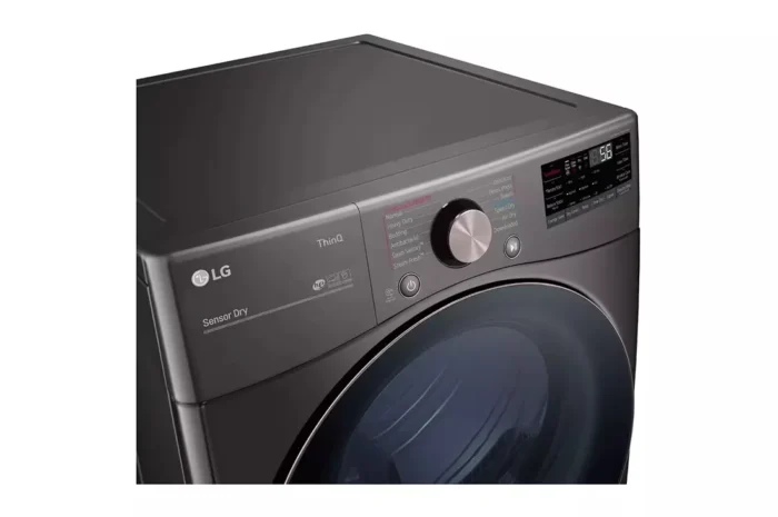 7.4 Cu. Ft. Vented SMART Stackable Gas Dryer in Black Steel with TurboSteam and Sensor Dry Technology