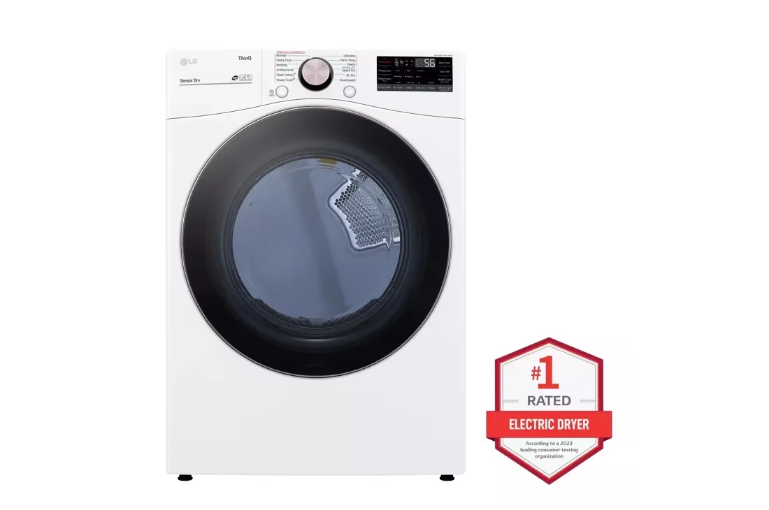 7.4 Cu. Ft. Vented SMART Stackable Electric Dryer in White with TurboSteam and Sensor Dry Technology