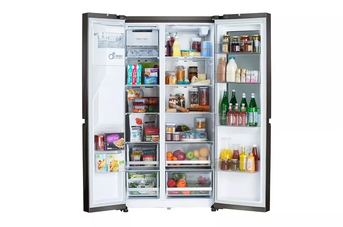 27 cu. ft. Side by Side Smart Refrigerator with Insta View, Craft Ice in PrintProof Black Stainless Steel