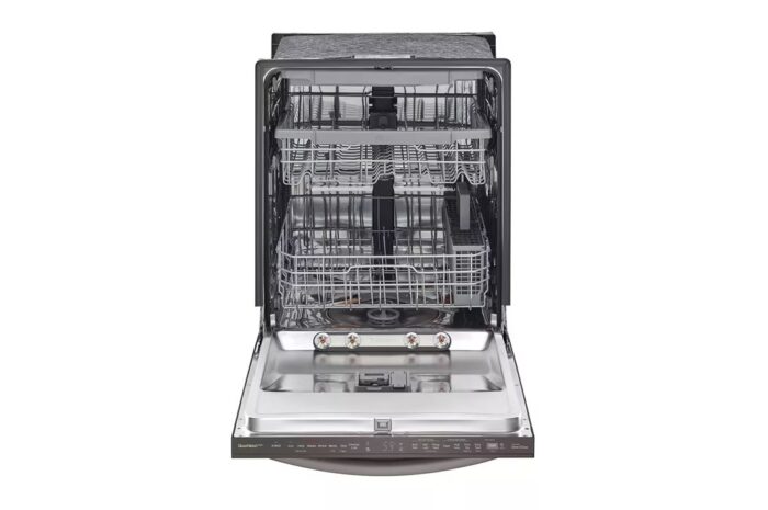 24 in. in PrintProof Black Stainless Steel Top Control Dishwasher with TrueSteam, QuadWash and Dynamic Dry