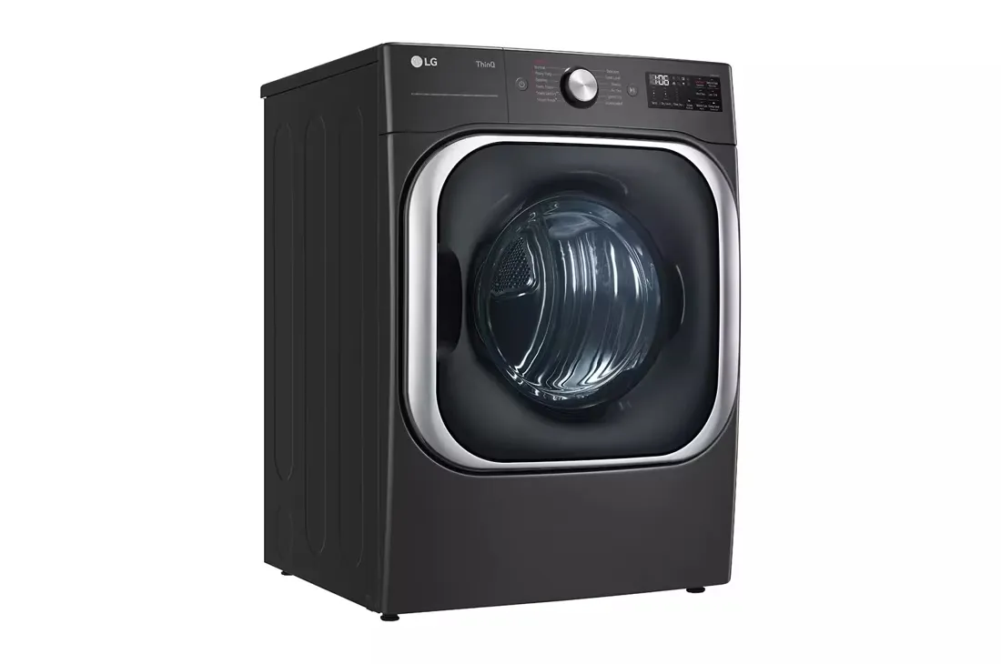 9.0 cu. ft. Vented SMART Stackable Electric Dryer in Black Steel with TurboSteam and Sensor Dry Technology