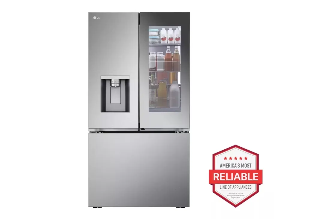 26 cu. ft. Counter-Depth MAX French Door Refrigerator w/ Mirrored Instaview & 4 types of ice, PrintProof Stainless Steel