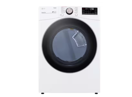 LG 7.4 Cu. Ft. Vented SMART Stackable Electric Dryer in White with TurboSteam and Sensor Dry Technology