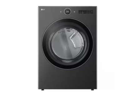 LG 7.4 cu. ft. Vented Stackable SMART Electric Dryer in Black Steel with TurboSteam and AI Sensor Dry Technology